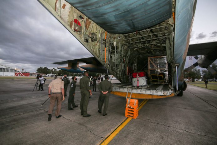 Llegada del primer avión Lockheed KC 130 H Hercules